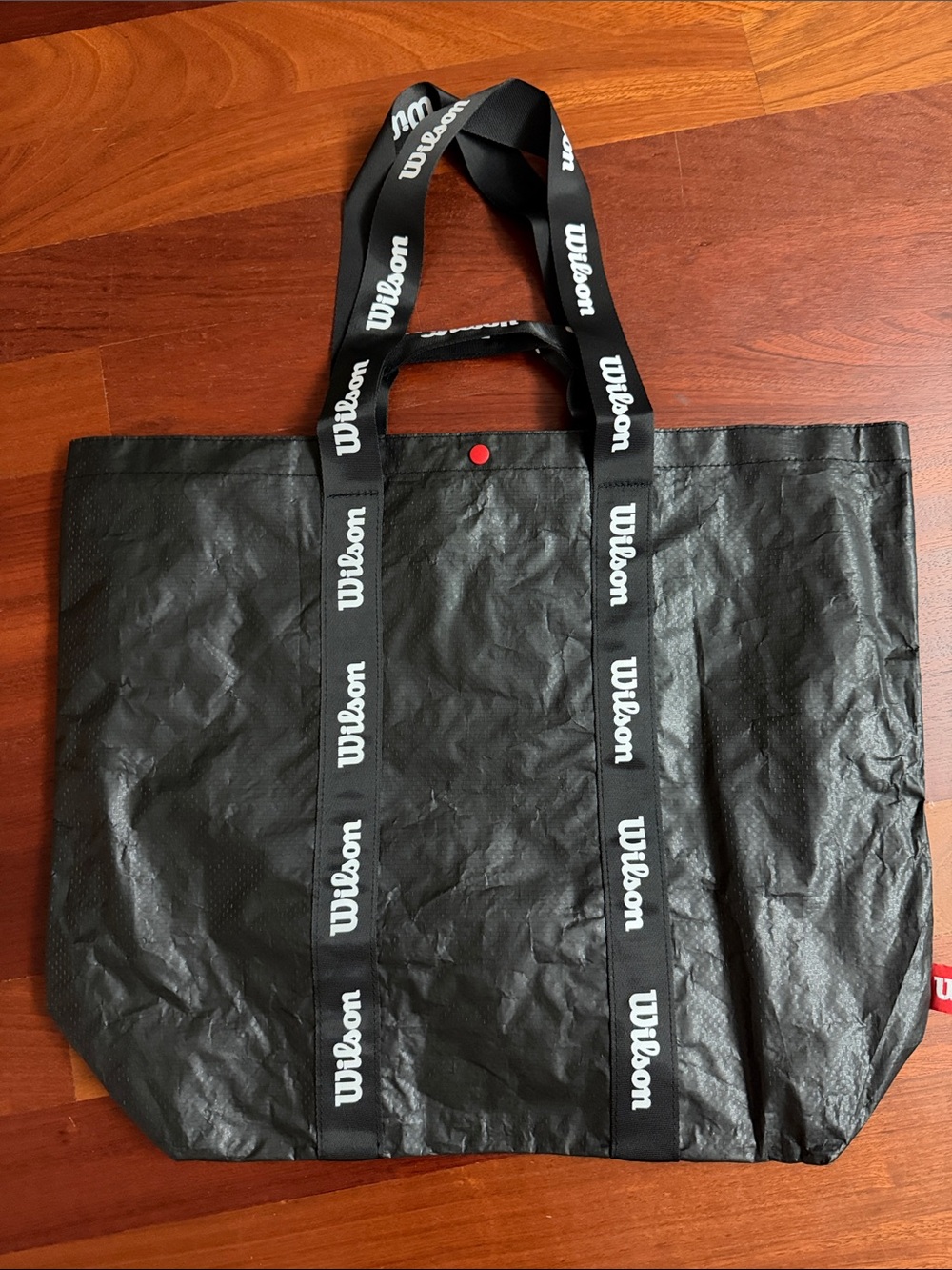 Wilson Black Tote Bag with White Logo Straps